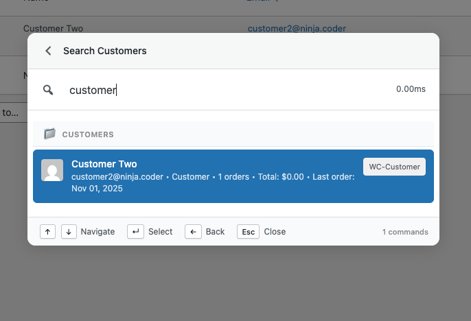 Search and list customer command in commandify